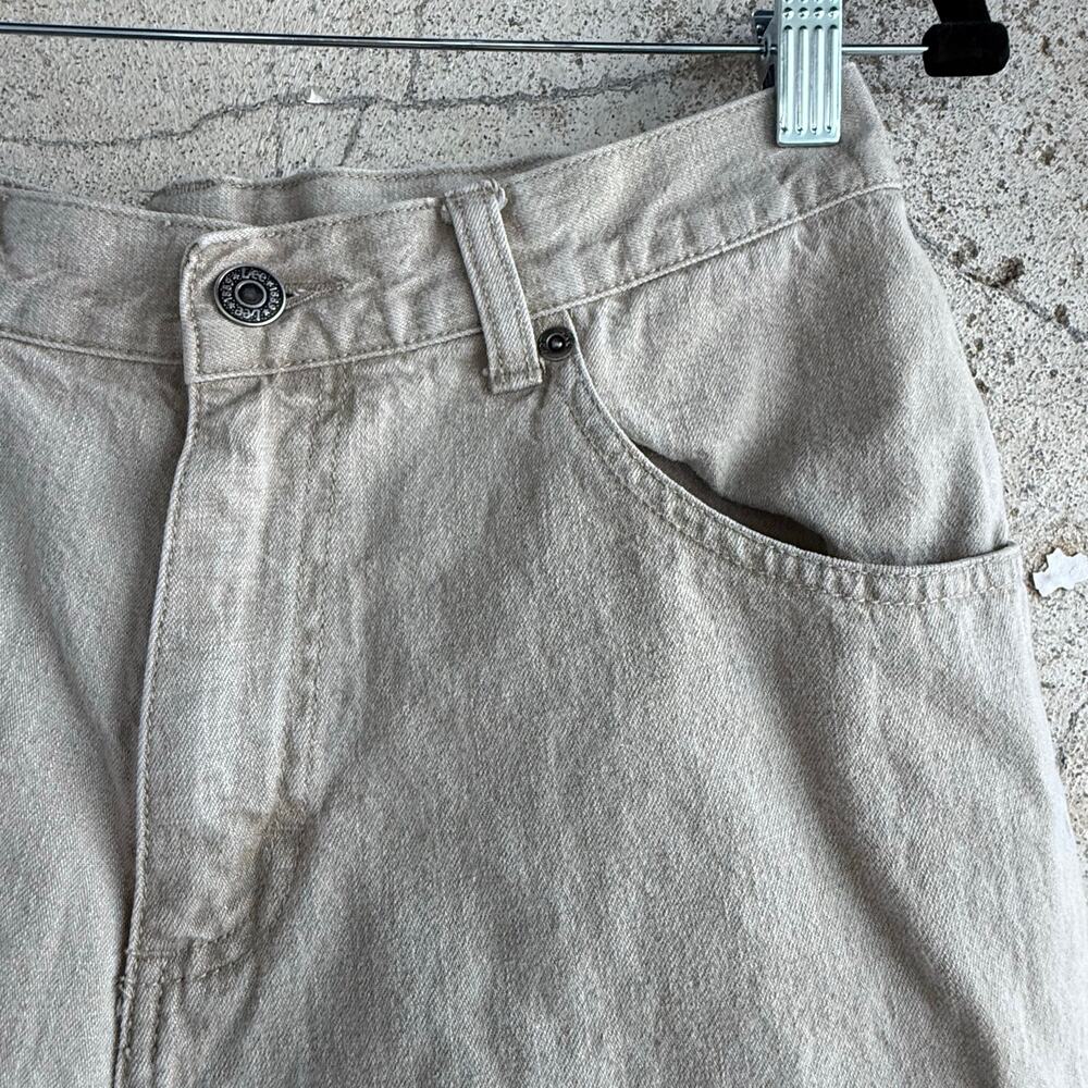 Vtg Lee Jeans Womens 8 High Rise Straight Leg Mom Denim Beige 90s Minimalist - Picture 3 of 7